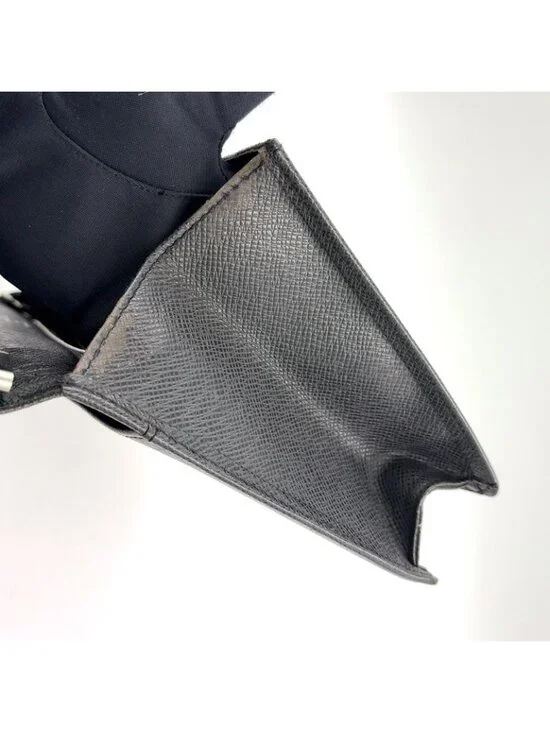 Louis Vuitton Selenga Taiga Ardoise Leather Black Clutch Silver - Picture 11 of 15